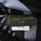 Louis Vuitton Silk 100% Shadow Monogram Dot Pattern with Fringe Shawl Black — view 8