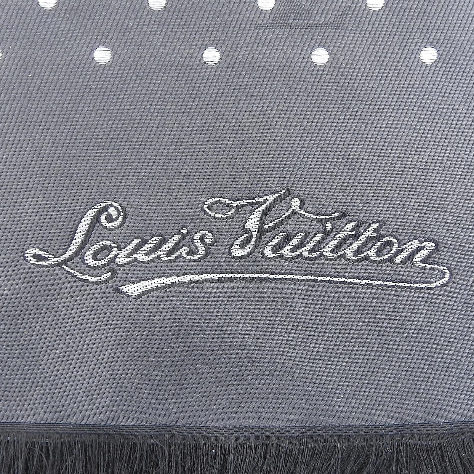 Louis Vuitton Silk 100% Shadow Monogram Dot Pattern with Fringe Shawl Black — view 5