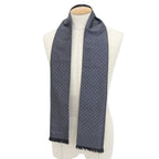 Louis Vuitton Silk 100% Shadow Monogram Dot Pattern with Fringe Shawl Black — view 2