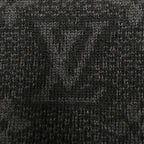 Louis Vuitton Echarpe My Monogram Eclipse Wool Logo Embroidery Scarf Black Gray — view 7