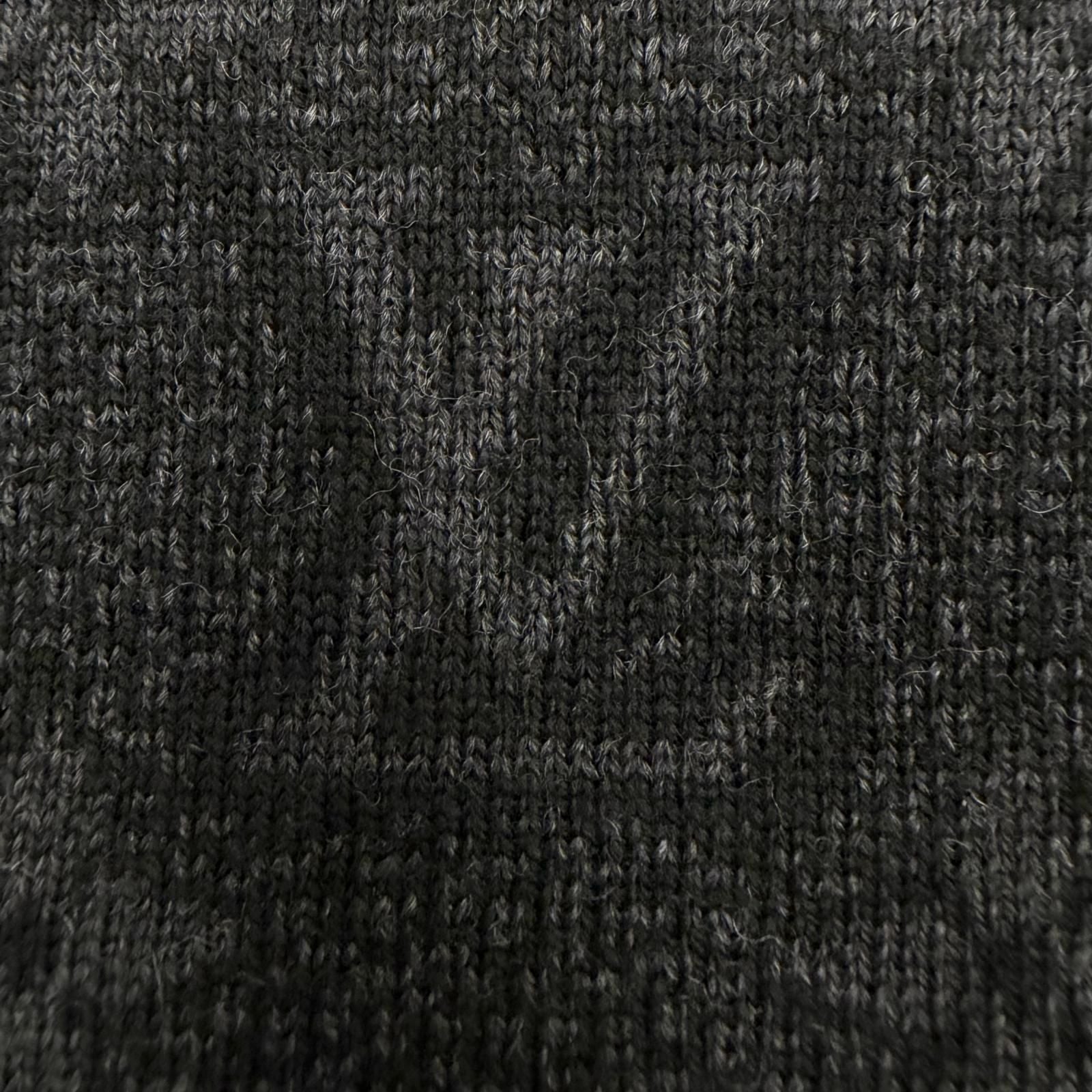 Louis Vuitton Echarpe My Monogram Eclipse Wool Logo Embroidery Scarf Black Gray — view 7