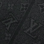 Louis Vuitton Echarpe My Monogram Eclipse Wool Logo Embroidery Scarf Black Gray — view 5