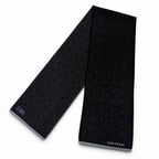 Louis Vuitton Echarpe My Monogram Eclipse Wool Logo Embroidery Scarf Black Gray — view 4