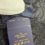 Louis Vuitton Echarpe My Monogram Eclipse Wool Logo Embroidery Scarf Black Gray — view 9