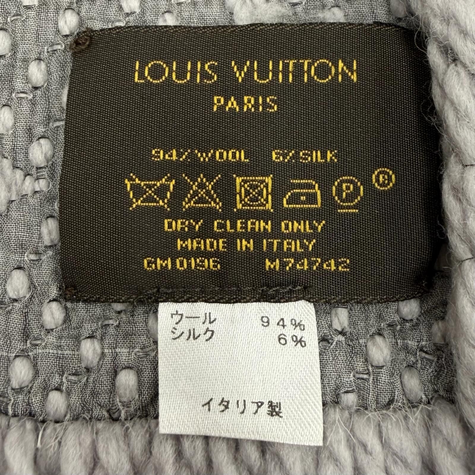 Louis Vuitton Echarpe Logo Mania Monogram Wool Silk Gripe Loulou Scarf — view 6