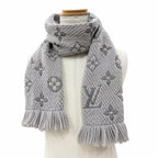 Louis Vuitton Echarpe Logo Mania Monogram Wool Silk Gripe Loulou Scarf — view 2