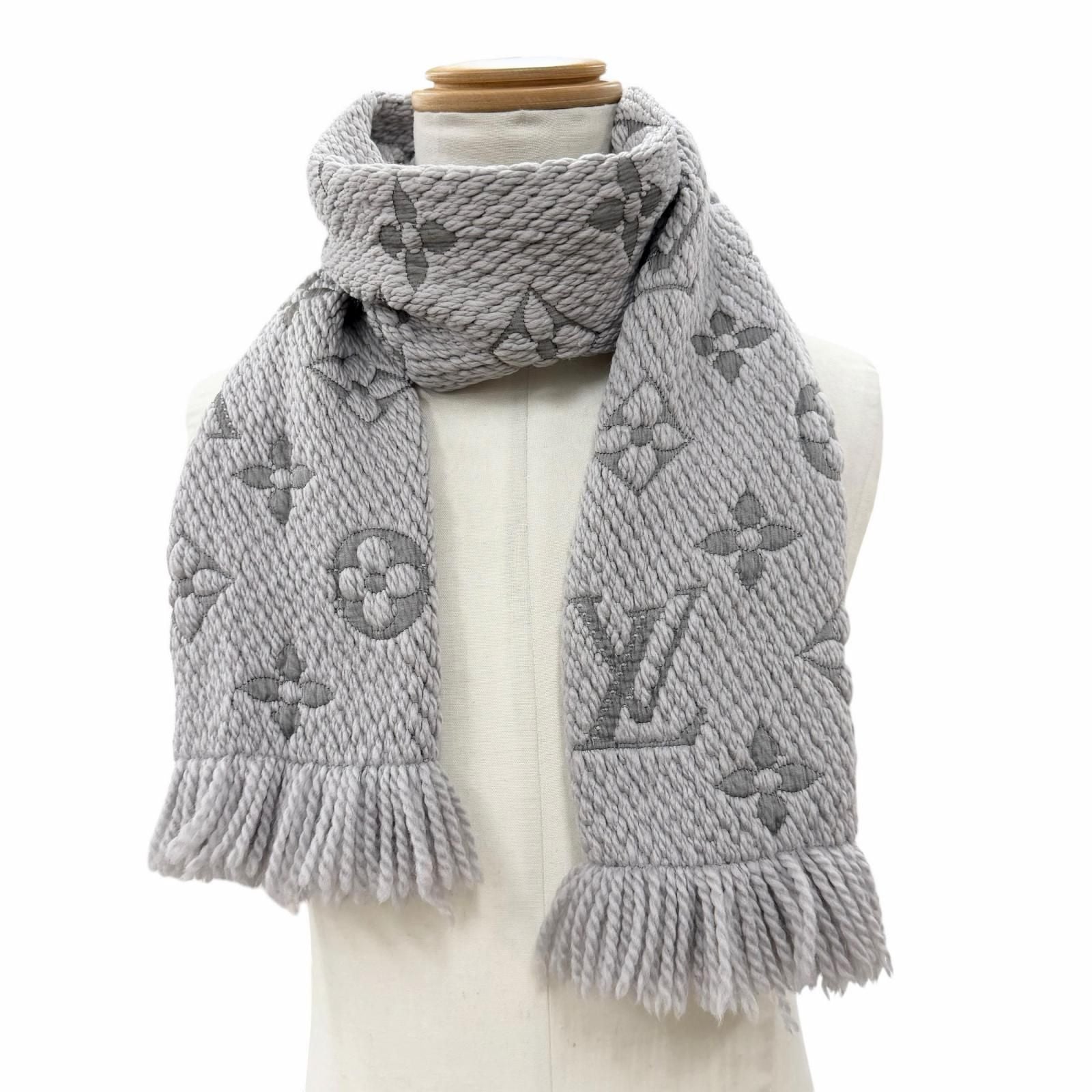 Louis Vuitton Echarpe Logo Mania Monogram Wool Silk Gripe Loulou Scarf — view 2