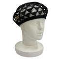 Prada Logo Crochet Beret Hat Black