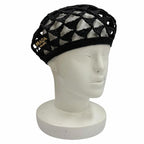 Prada Logo Crochet Beret Hat Black