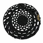Prada Logo Crochet Beret Hat Black — view 5