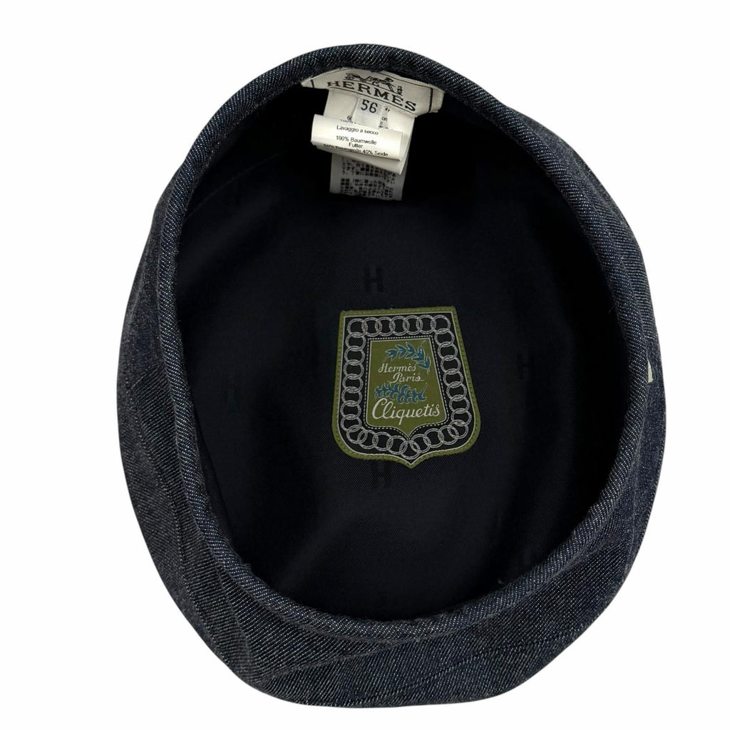 Hermes Cotton 100% Series with Saint Honore Cliquetis Denim Beret Indigo 56 — view 5