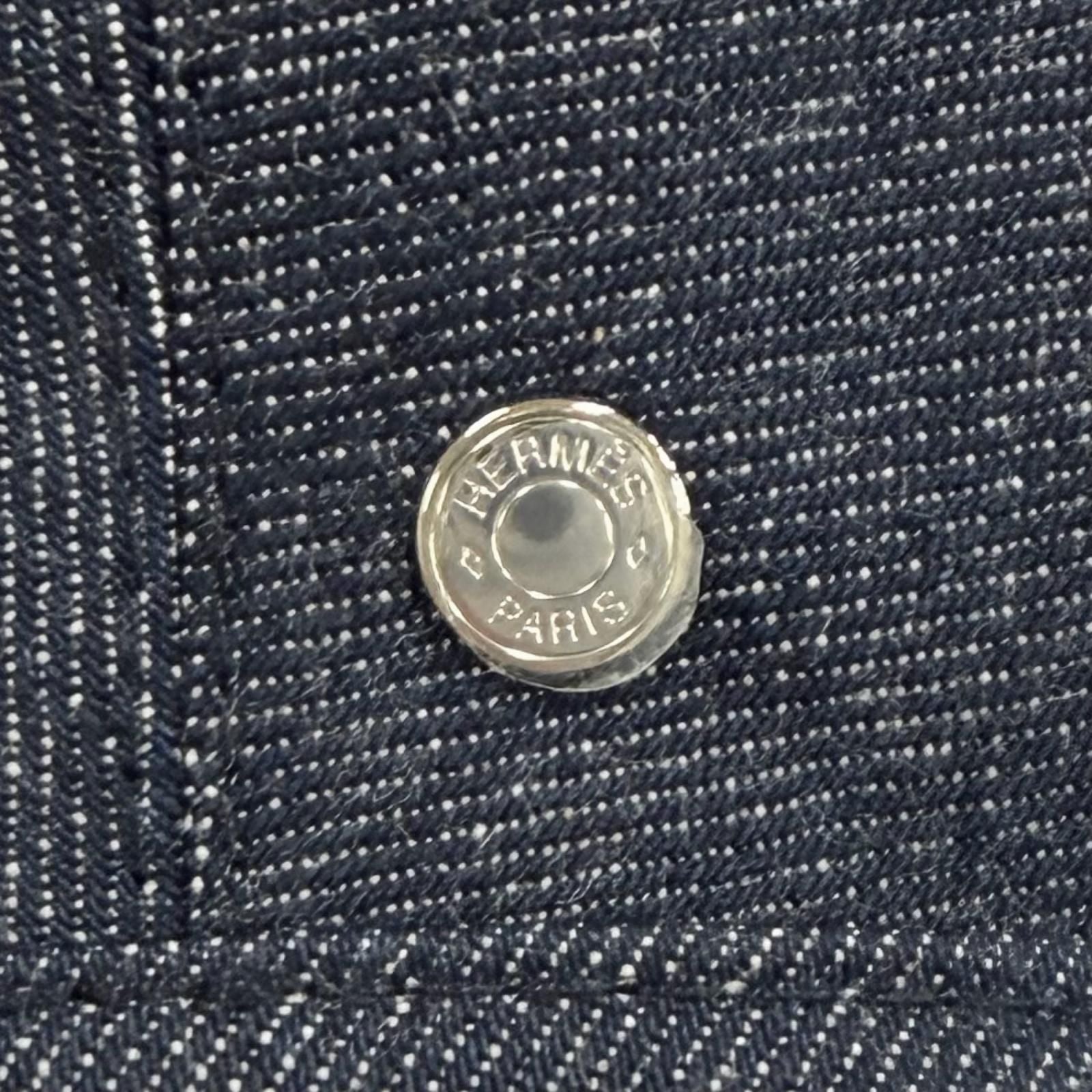 Hermes Cotton 100% Series with Saint Honore Cliquetis Denim Beret Indigo 56 — view 6