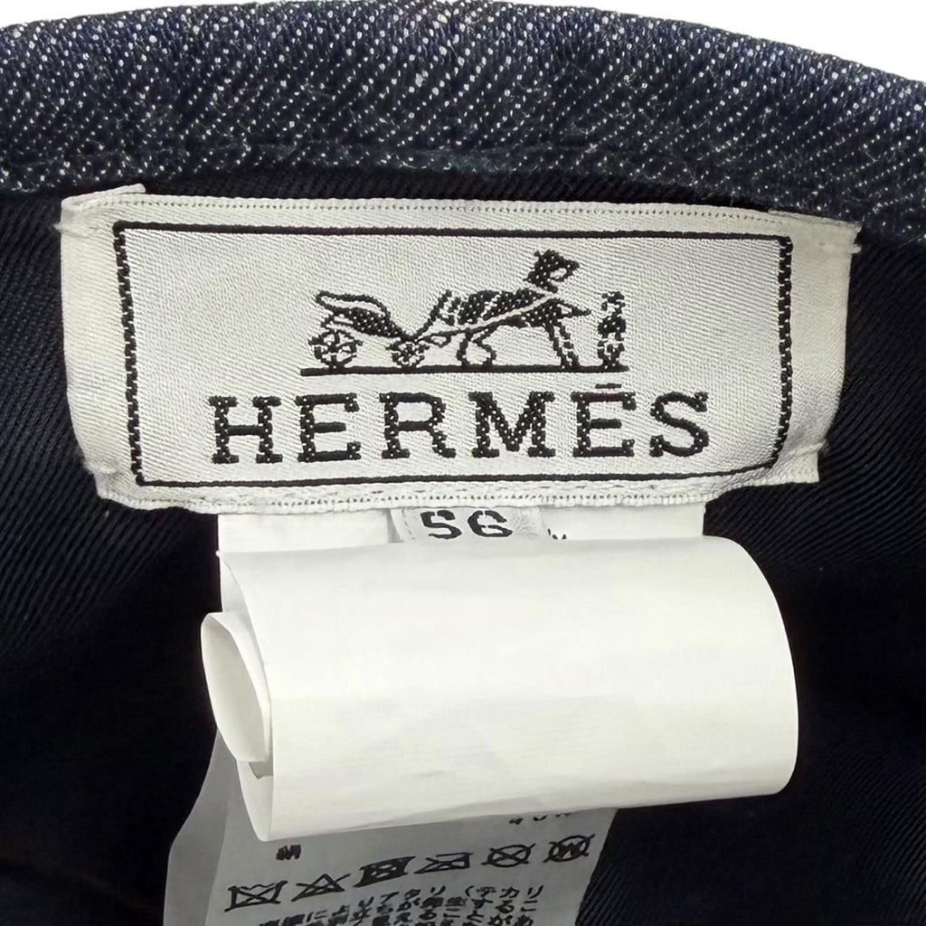 Hermes Cotton 100% Series with Saint Honore Cliquetis Denim Beret Indigo 56 — view 8