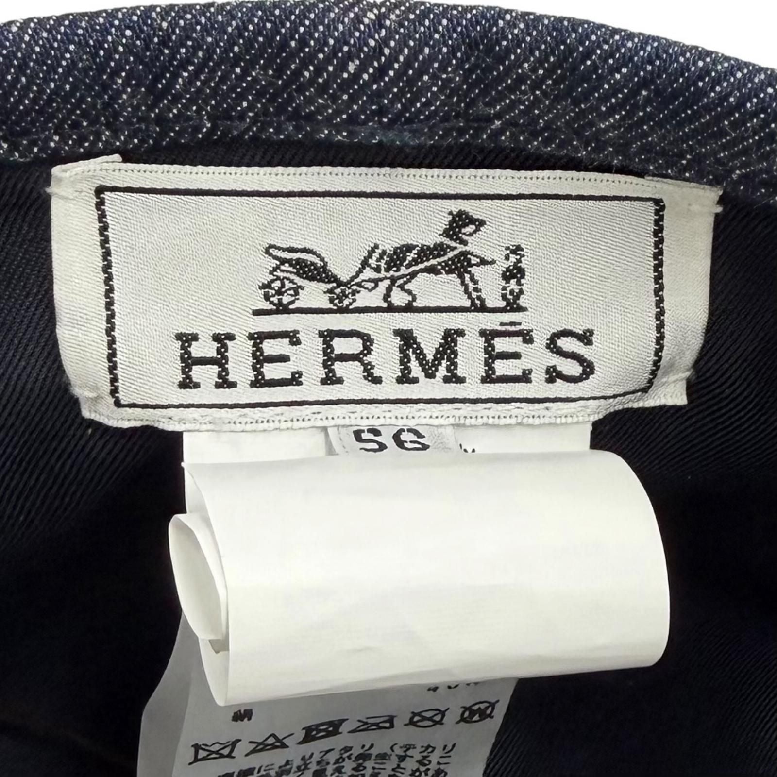 Hermes Cotton 100% Series with Saint Honore Cliquetis Denim Beret Indigo 56 — view 8
