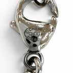 Chanel CC Logo Heart Lace Pendant Silver Black — view 7