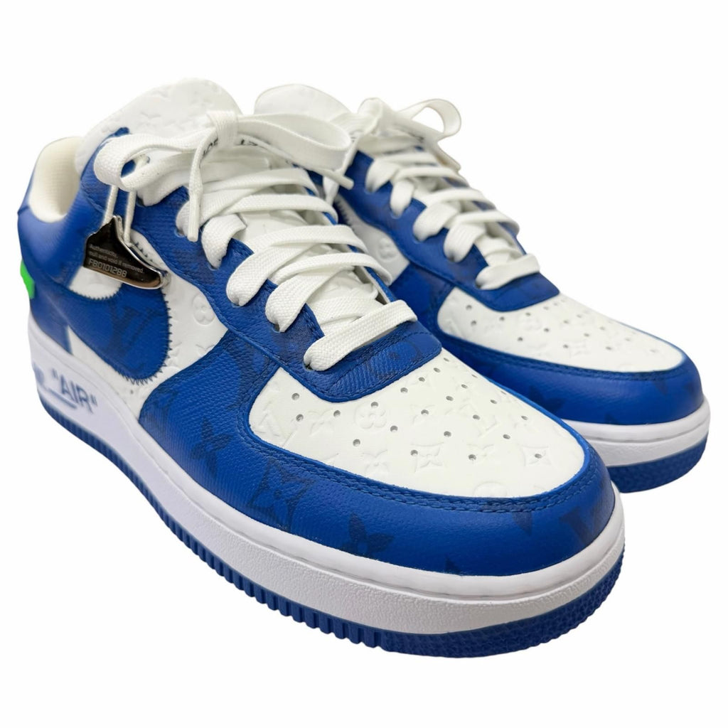 Louis Vuitton Nike Air Force 1 Low Leather Vasil Abloh Low Cut Sneakers Blue — view 3
