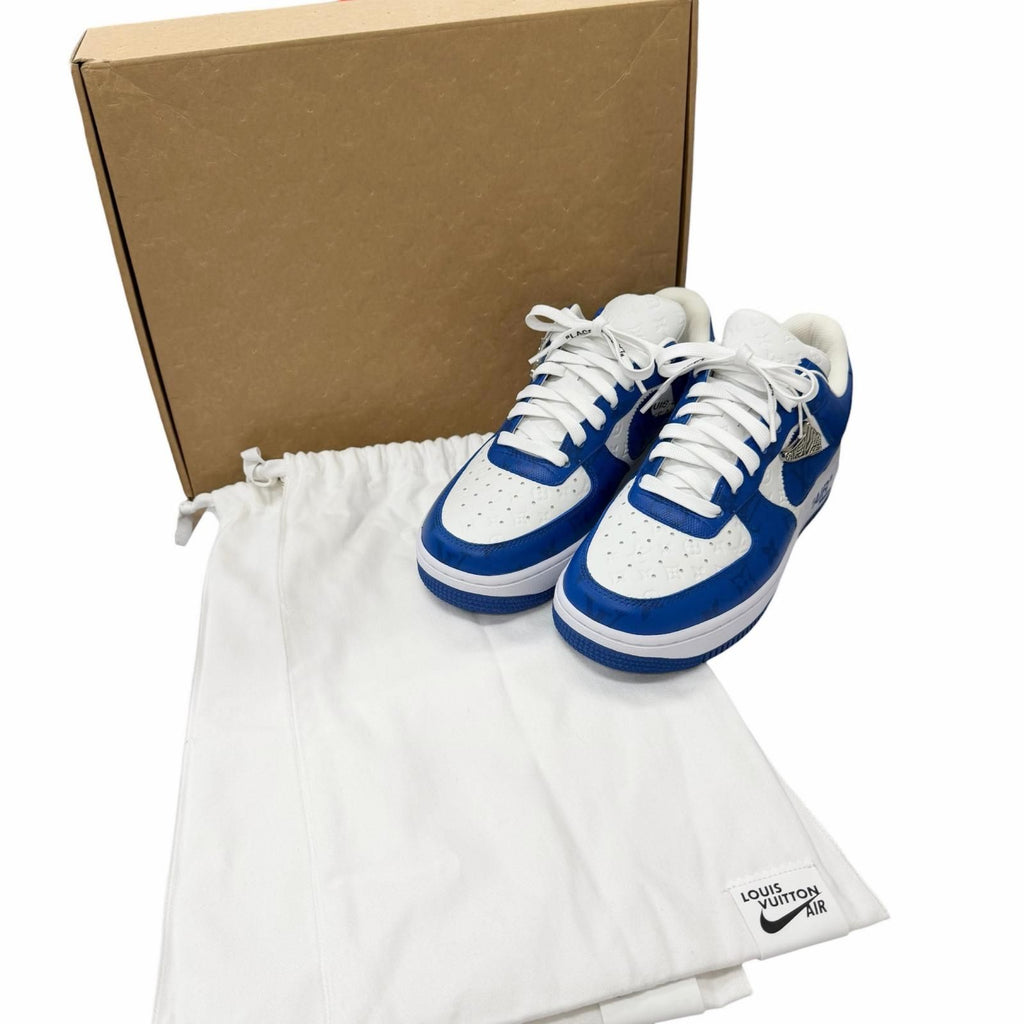Louis Vuitton Nike Air Force 1 Low Leather Vasil Abloh Low Cut Sneakers Blue — view 2