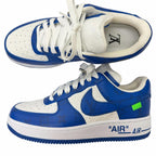 Louis Vuitton Nike Air Force 1 Low Leather Vasil Abloh Low Cut Sneakers Blue — view 4