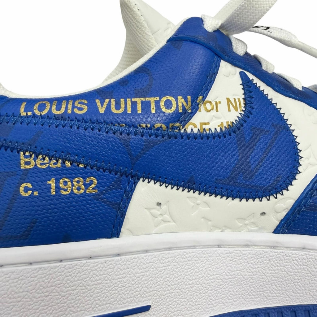 Louis Vuitton Nike Air Force 1 Low Leather Vasil Abloh Low Cut Sneakers Blue — view 7