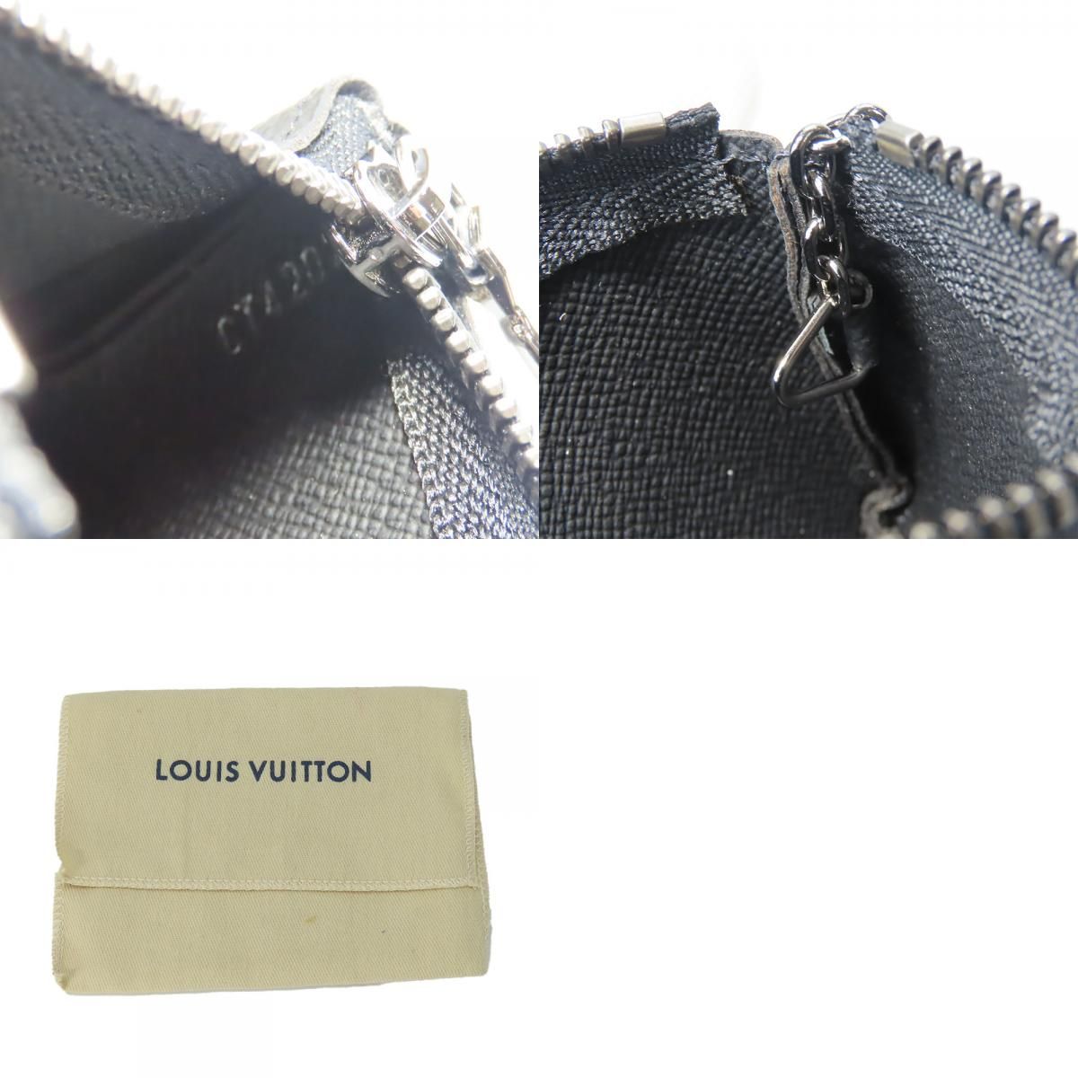 Louis Vuitton Coin Case Pochette Cles Monogram Eclipse Gray Black Silver — view 9