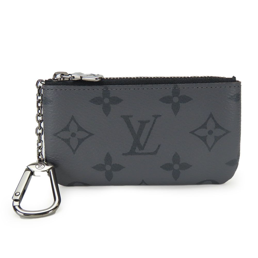 Louis Vuitton Coin Case Pochette Cles Monogram Eclipse Gray Black Silver