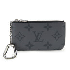 Louis Vuitton Coin Case Pochette Cles Monogram Eclipse Gray Black Silver