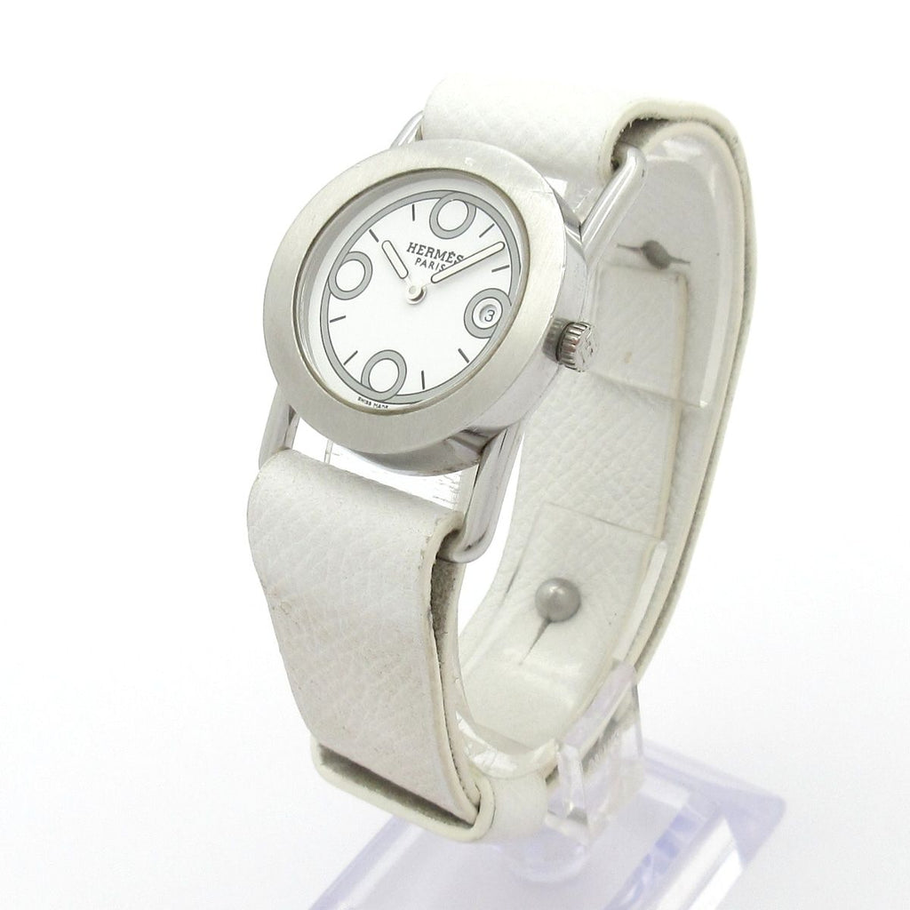 Hermes Watch Mini Barenia Round White — view 2
