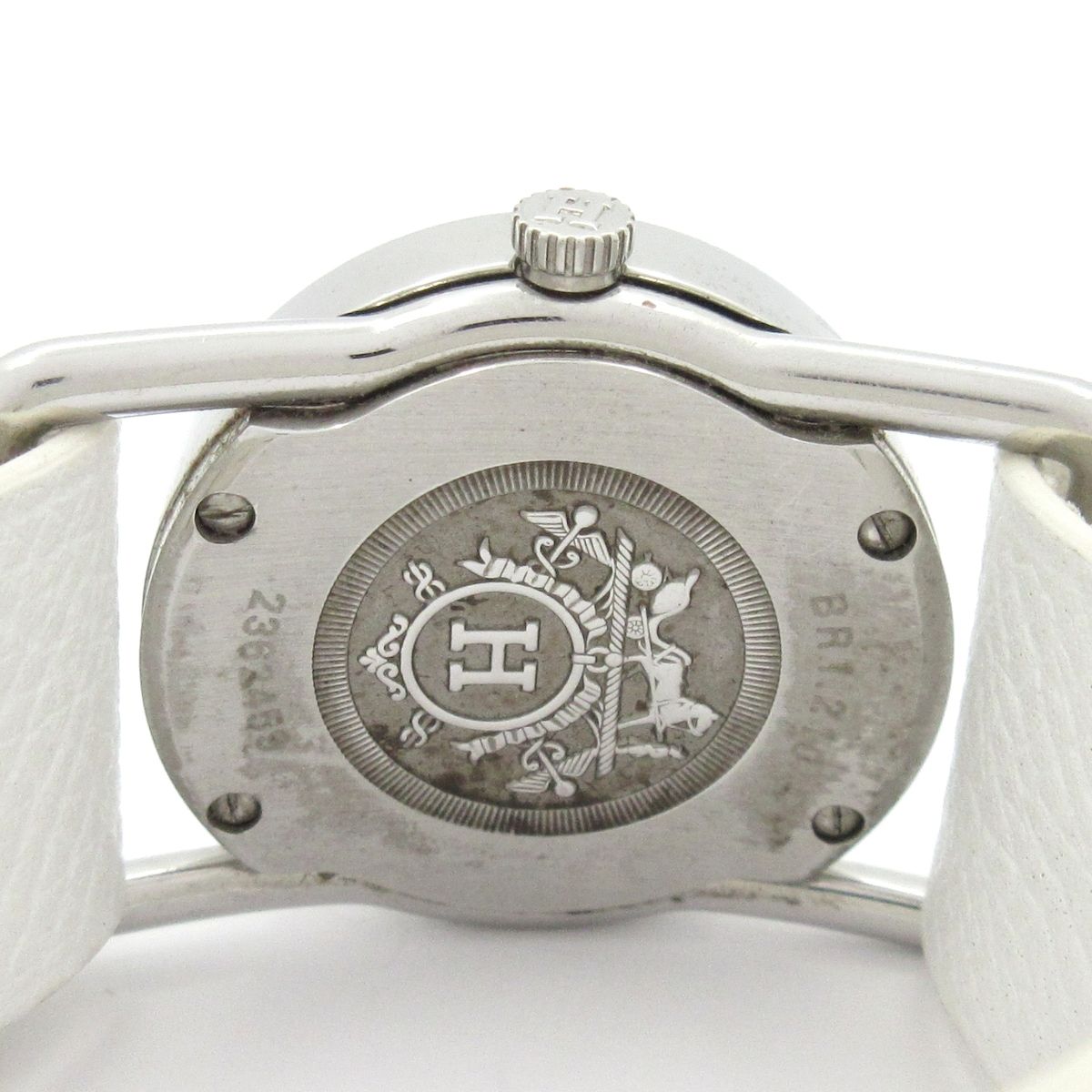 Hermes Watch Mini Barenia Round White — view 3