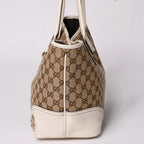 Gucci Tote Bag GG Canvas Leather Beige Brown Gold — view 4