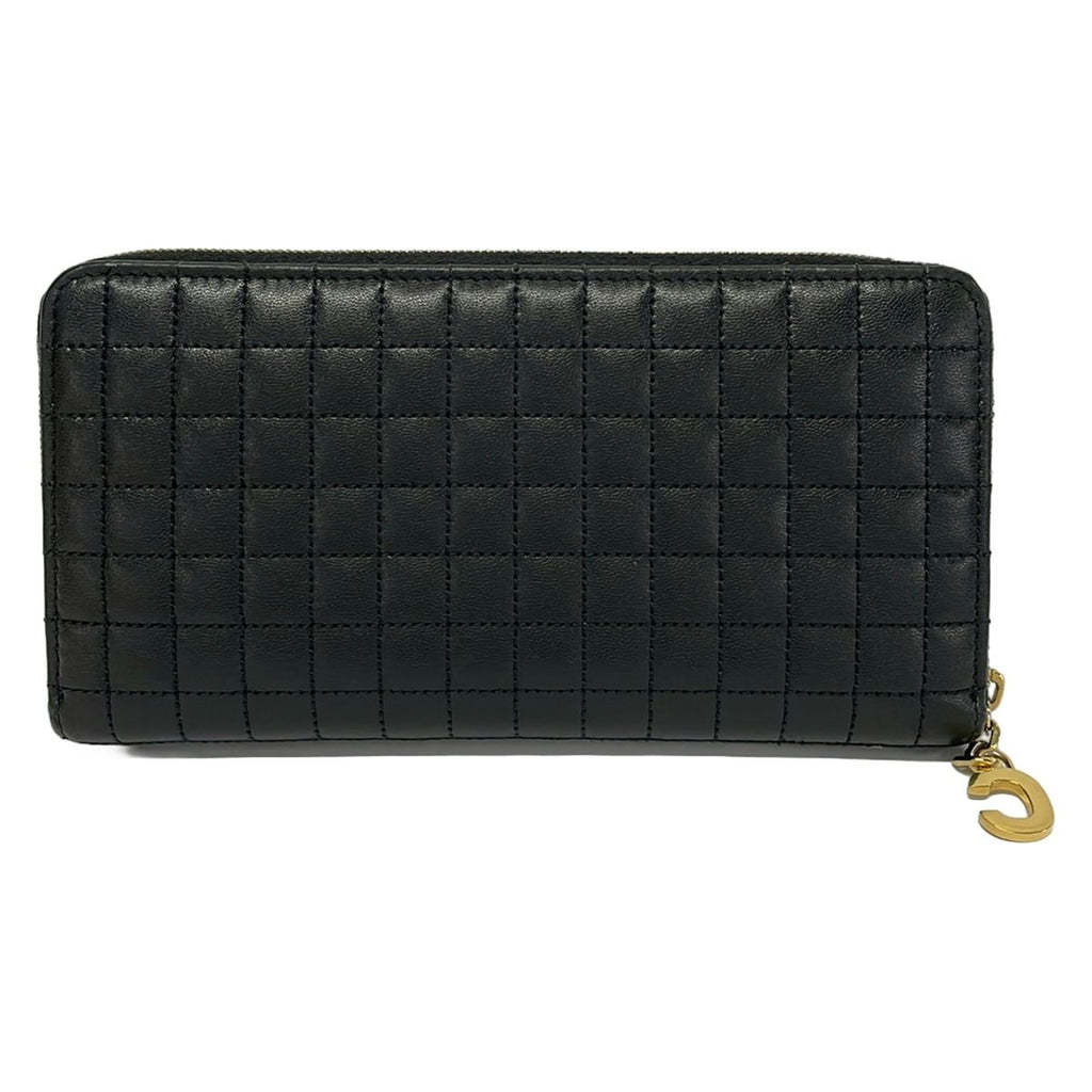 Celine Wallet C Charm Large Zipped Black Zip Around Leather — view 2