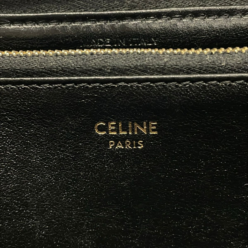 Celine Wallet C Charm Large Zipped Black Zip Around Leather — view 5