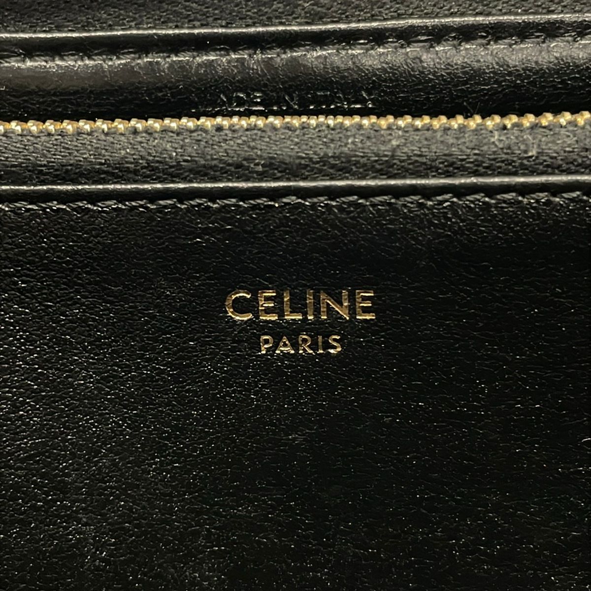 Celine Wallet C Charm Large Zipped Black Zip Around Leather — view 5