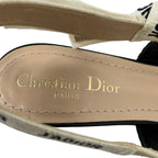 Dior Sandals 37 D Black Ivory Ribbon Open Toe J'adior Leather — view 5