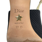 Dior Sandals 37 D Black Ivory Ribbon Open Toe J'adior Leather — view 6