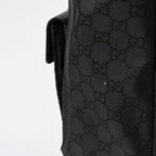 Gucci Abbey GG Nylon Canvas Pocket Tote Bag Black Silver — view 5
