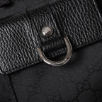 Gucci Abbey GG Nylon Canvas Pocket Tote Bag Black Silver — view 8