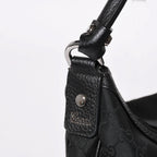 Gucci Hobo Handbag GG Canvas Leather Black Silver — view 4