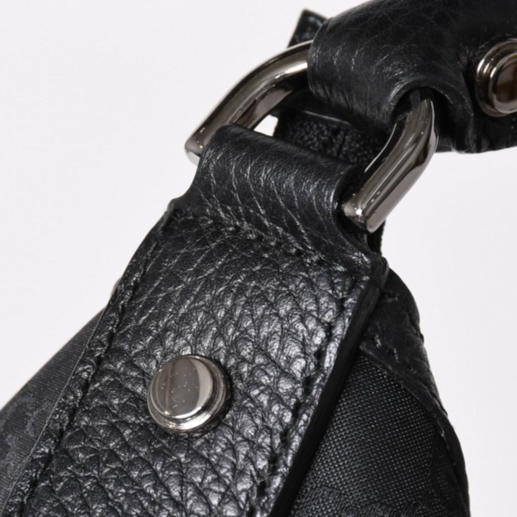 Gucci Hobo Handbag GG Canvas Leather Black Silver — view 5