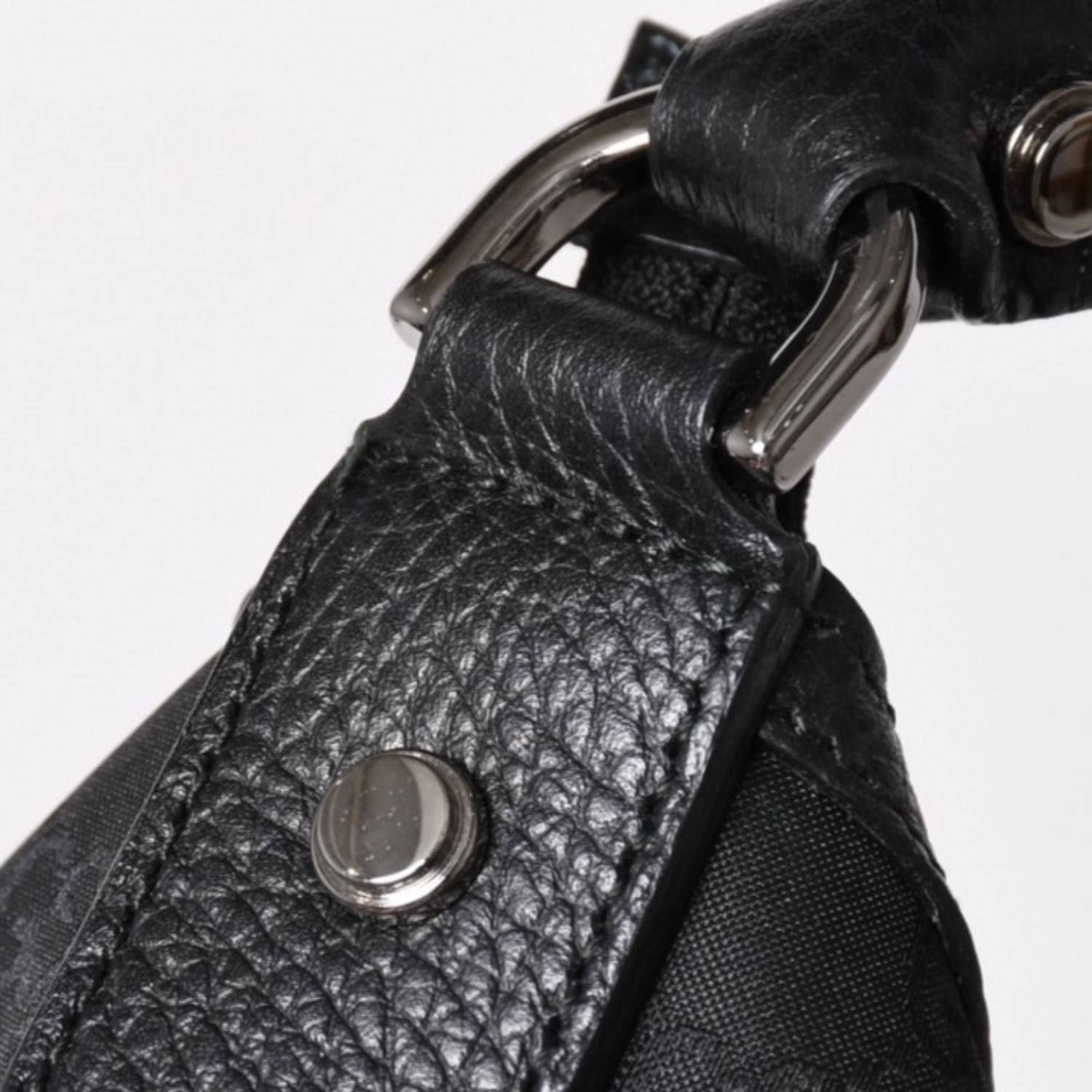 Gucci Hobo Handbag GG Canvas Leather Black Silver — view 5