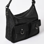 Gucci Hobo Handbag GG Canvas Leather Black Silver — view 3