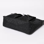 Gucci Hobo Handbag GG Canvas Leather Black Silver — view 8