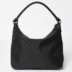 Gucci Hobo Handbag GG Canvas Leather Black Silver — view 2