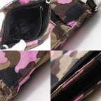 Prada Camouflage Nylon Canvas Brown Pink Shoulder — view 8
