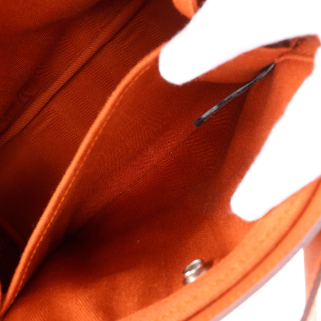 Hermes Valparaiso PM Toileche Blanc Leather Orange Handbag — view 7