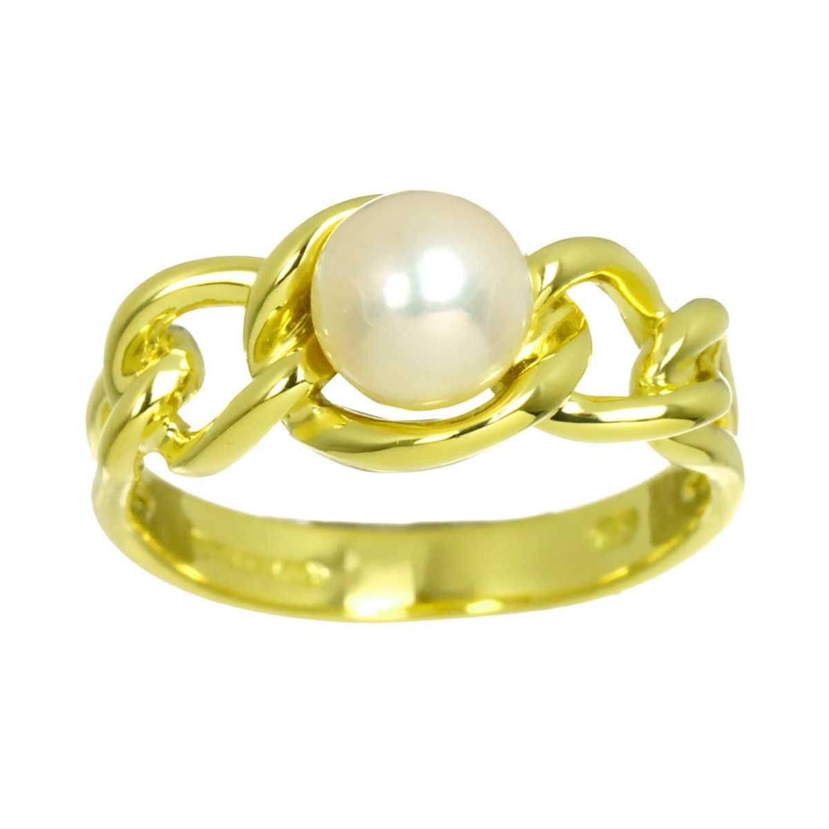 Tiffany & Co Akoya Pearl Ring 18k YG Yellow Gold — view 2