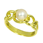 Tiffany & Co Akoya Pearl Ring 18k YG Yellow Gold — view 5