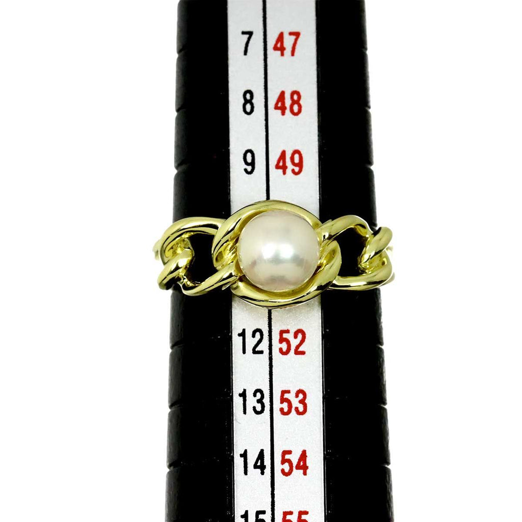 Tiffany & Co Akoya Pearl Ring 18k YG Yellow Gold — view 6