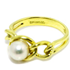 Tiffany & Co Akoya Pearl Ring 18k YG Yellow Gold — view 3
