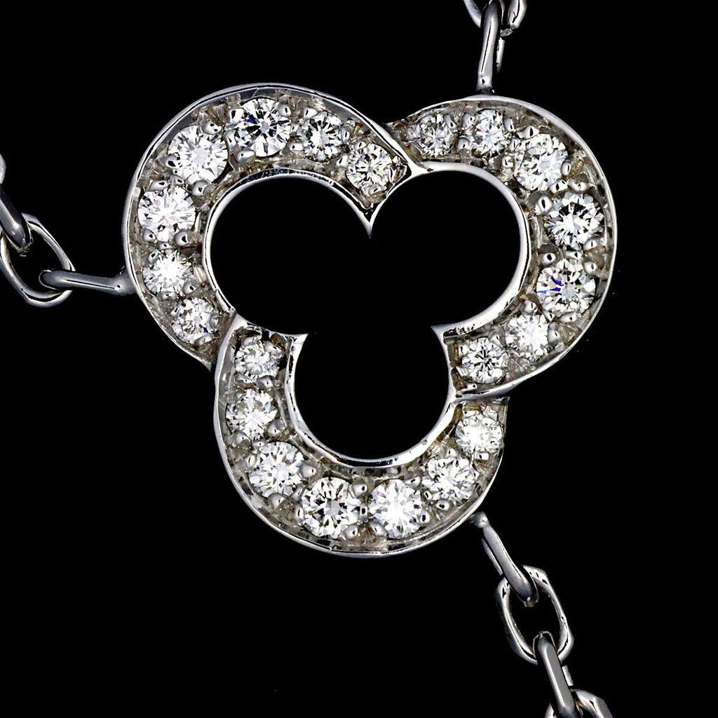 Chanel Camellia Diamond Necklace 41.5 cm 18k WG White Gold 750 Agete Flower — view 5