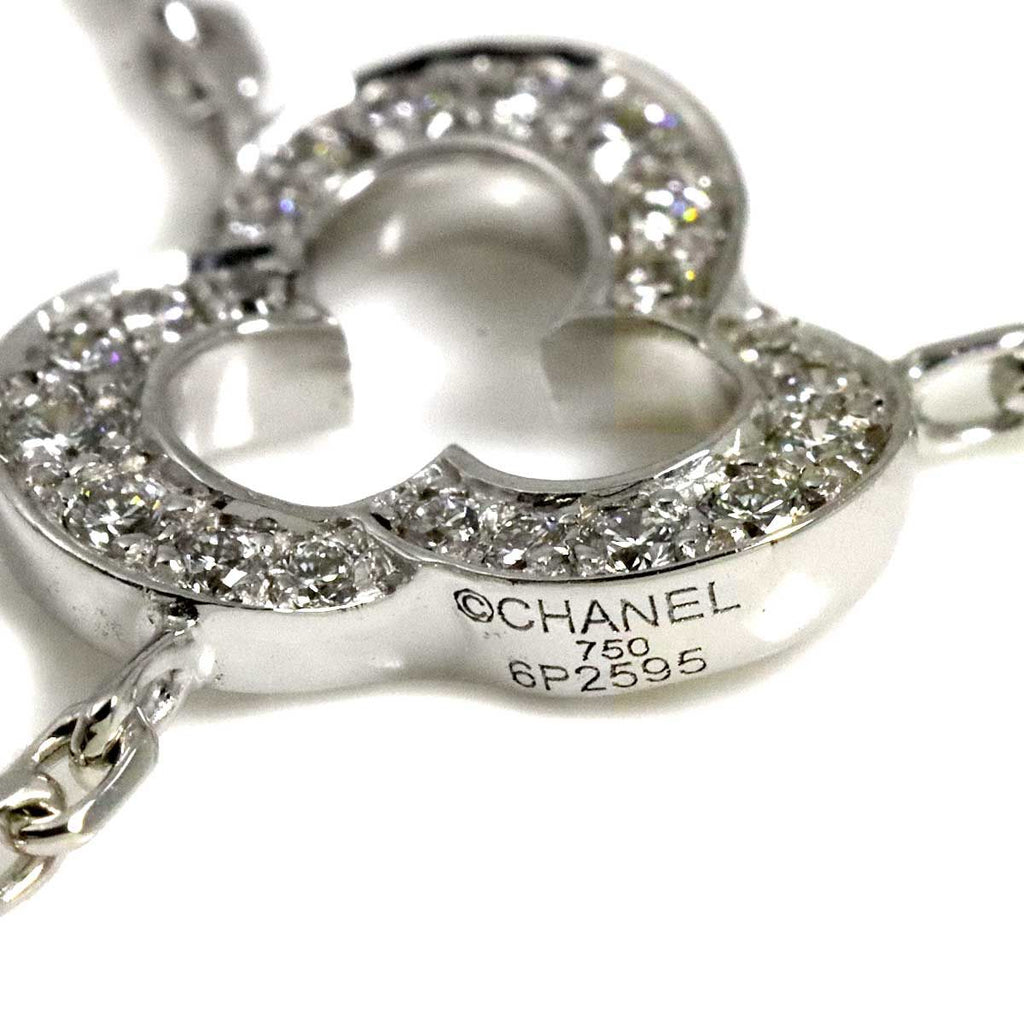 Chanel Camellia Diamond Necklace 41.5 cm 18k WG White Gold 750 Agete Flower — view 4
